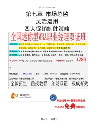 市场总监金牌讲义
