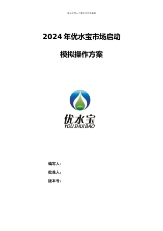 市场模拟操作计划书