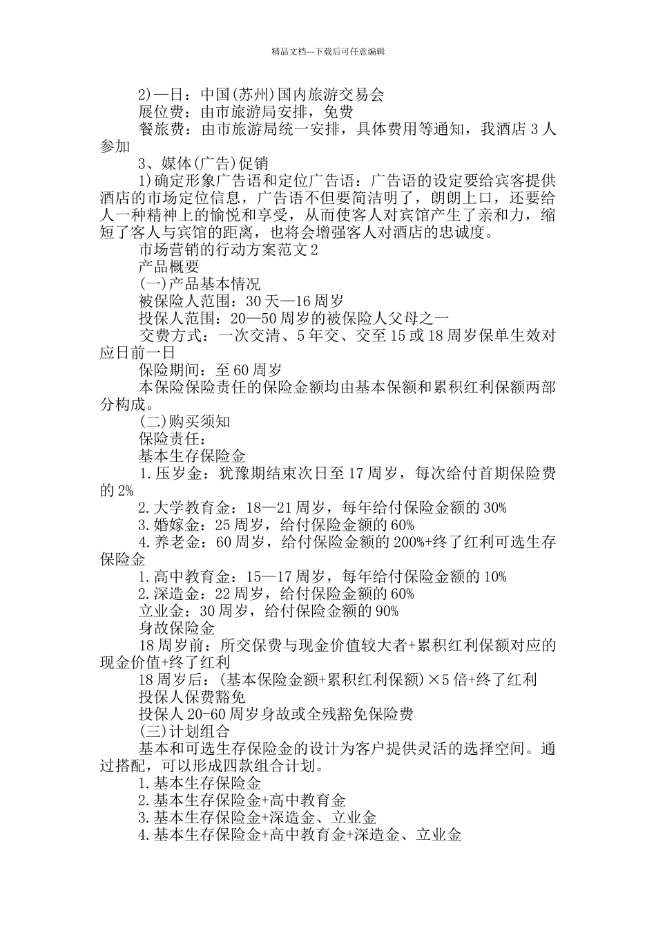 市场营销的行动方案范文_第3页