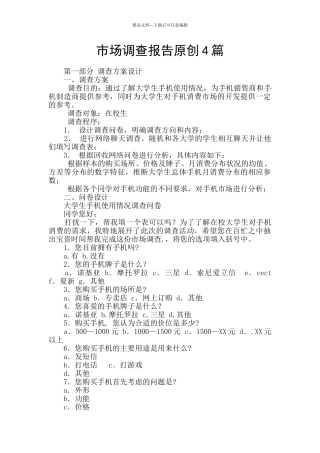 市场调查报告原创4篇