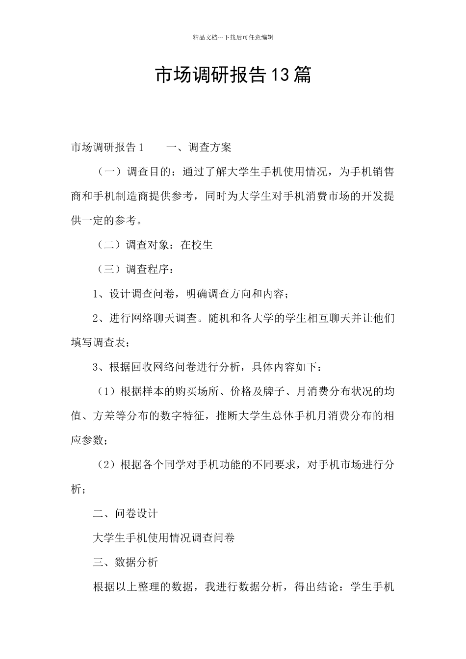 市场调研报告13篇_第1页