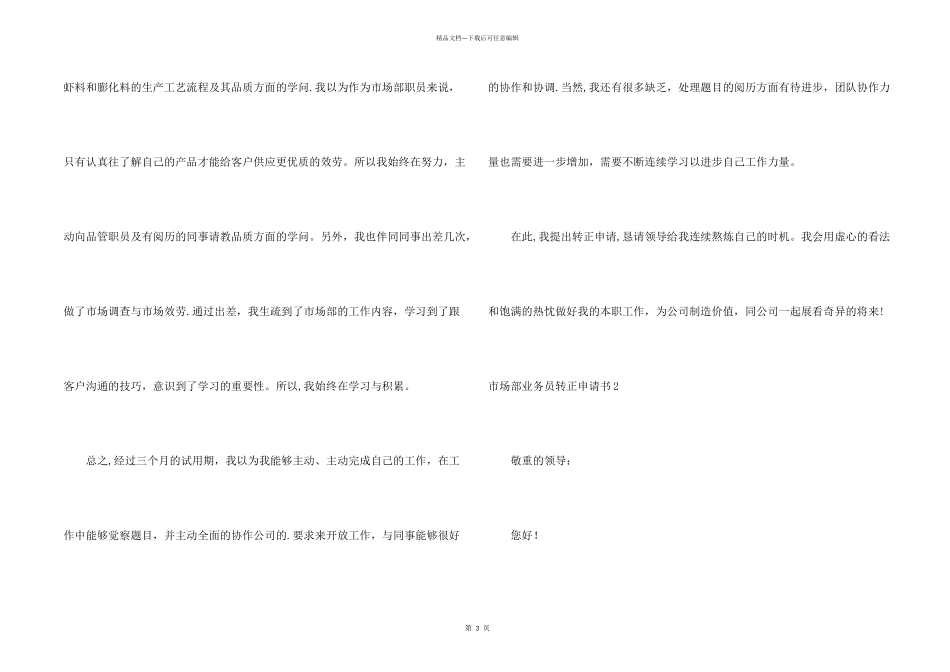 市场部业务员转正申请书2篇_第2页