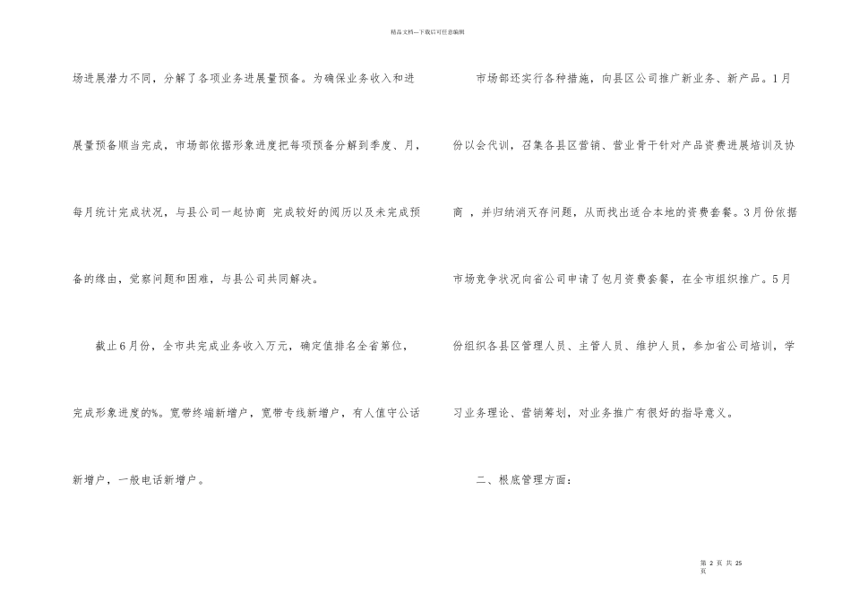 市场部年度工作总结合集6篇_第2页