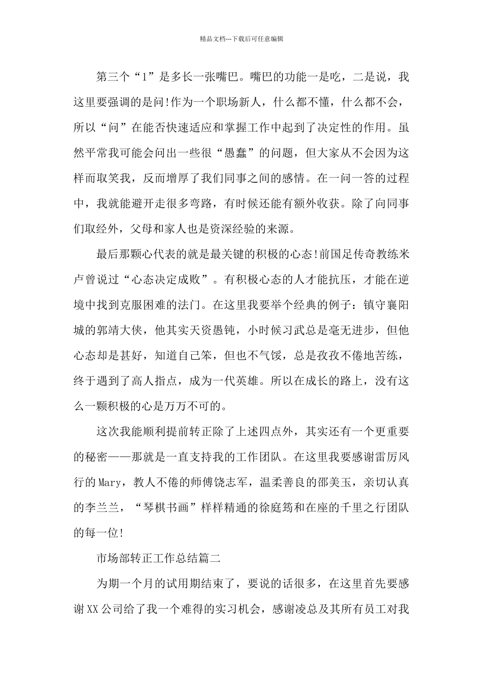 市场部转正工作总结_第2页