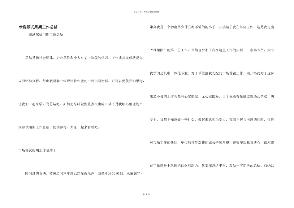 市场部试用期工作总结_第1页