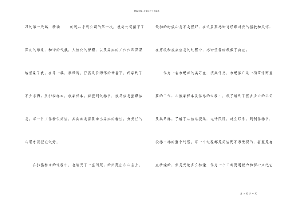 市场部门试用期工作总结_第2页
