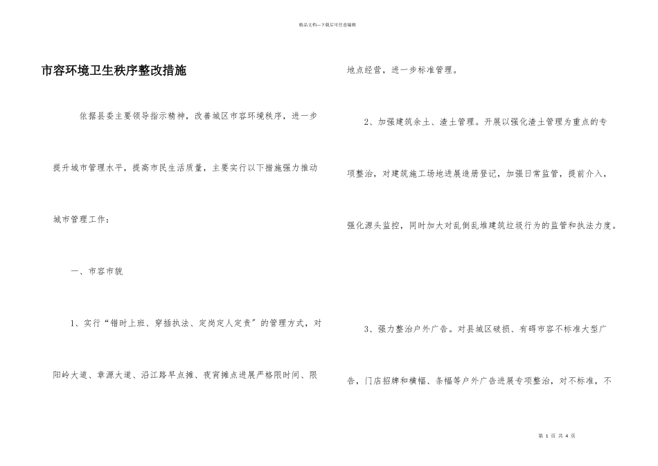 市容环境卫生秩序整改措施_第1页