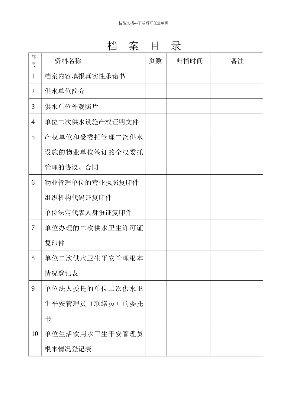 市所直管生活饮用水卫生监督档案_第2页