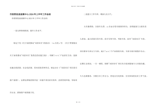 市投资促进发展中心2024年上半年工作总结