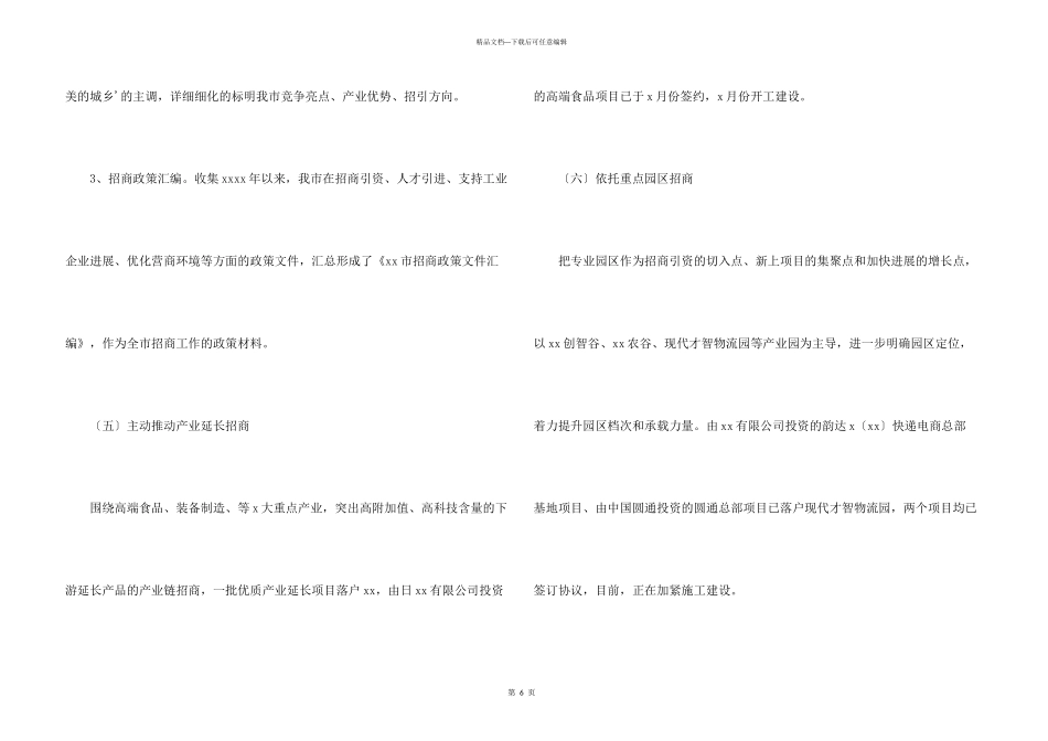 市投资合作促进中心2024年工作总结和明年工作打算_第3页