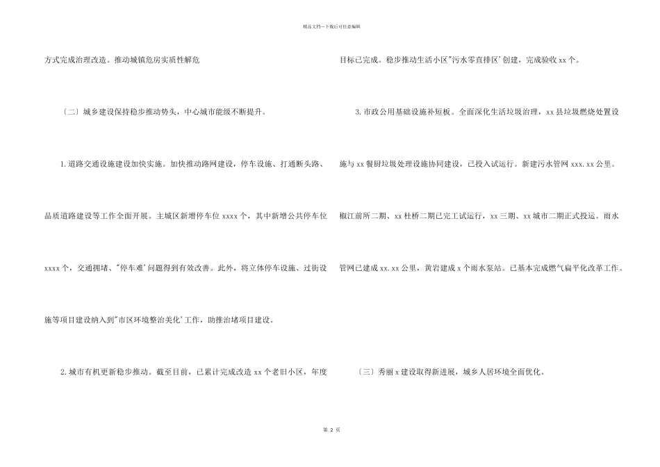 市建设局2024年工作总结及2024年工作思路及工作建议_第2页