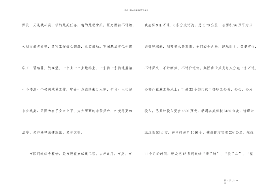 市长在河道整治座谈会发言_第3页