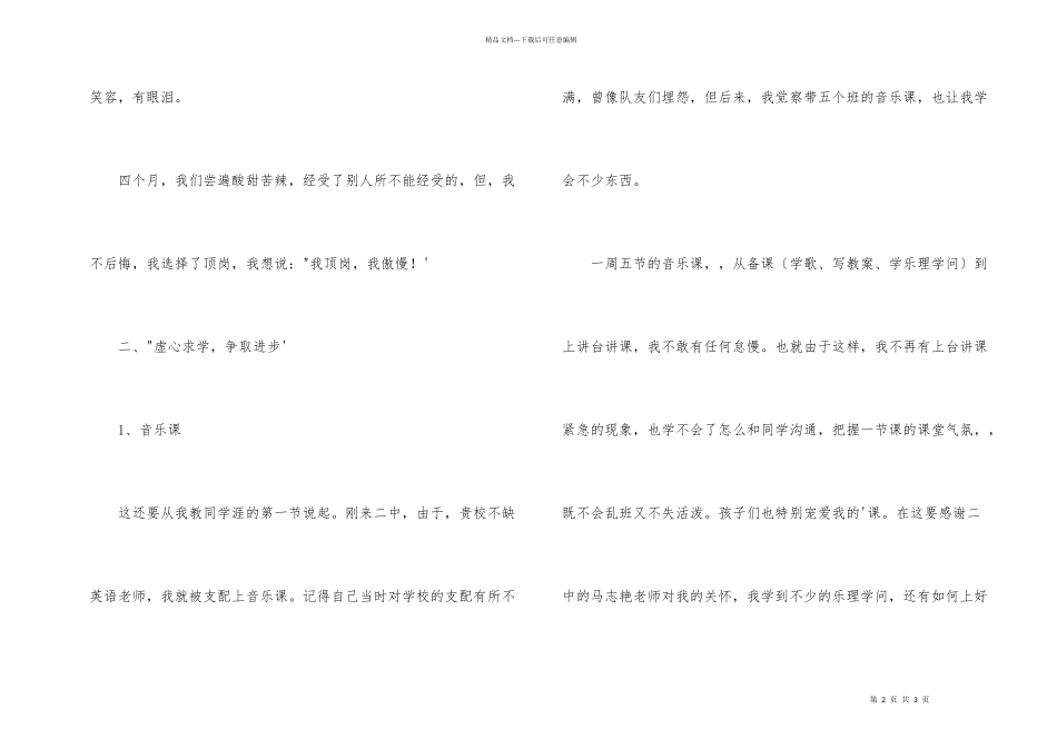 师范专业学生顶岗实习总结_第2页