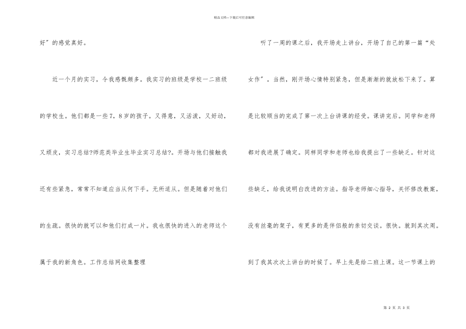 师范类毕业生实习总结_第2页
