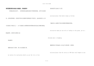 常用国际商务信函文体模式：附函附件