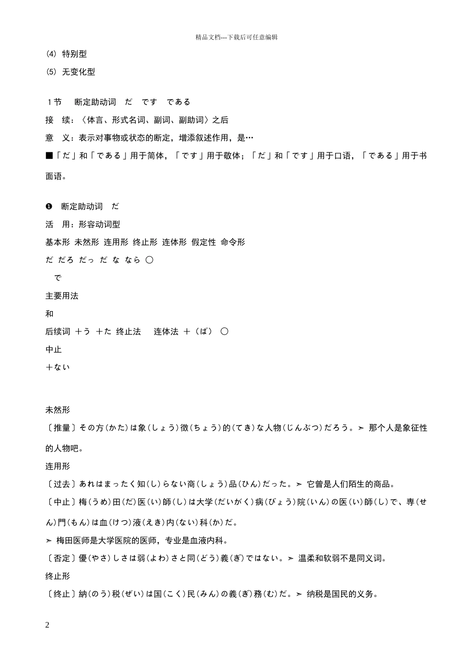 常用日语助动词总汇_第2页