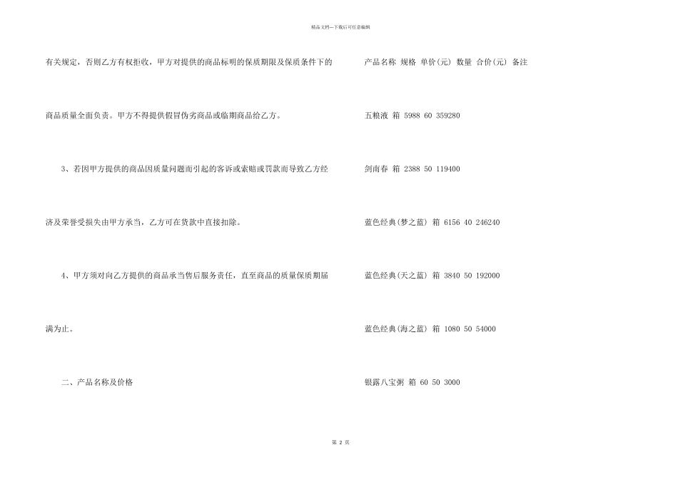 常用的商品购销合同5篇_第2页