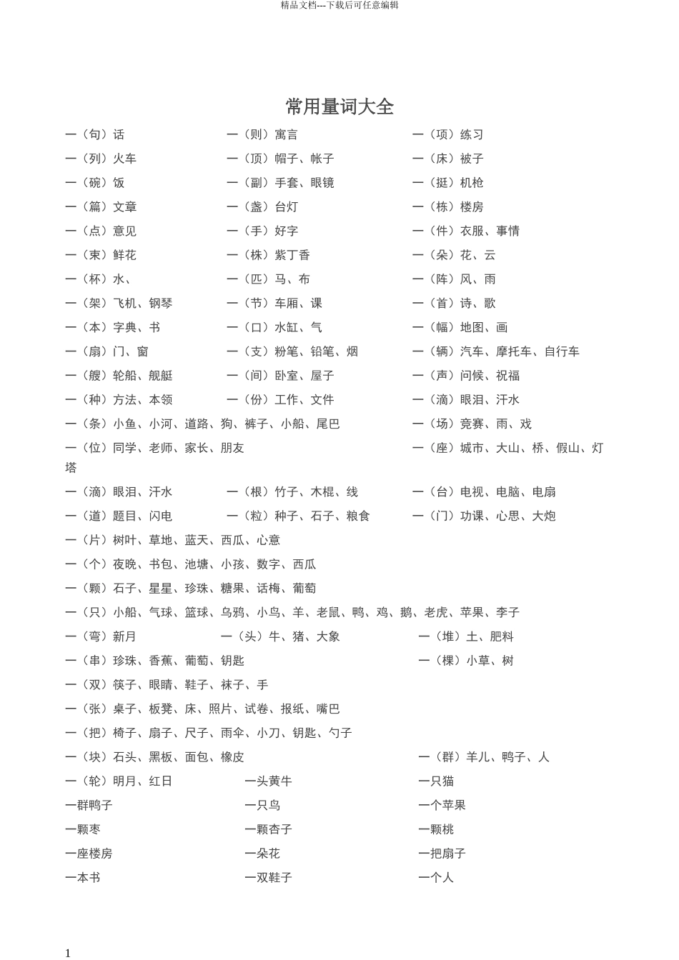 常用量词大全_第1页