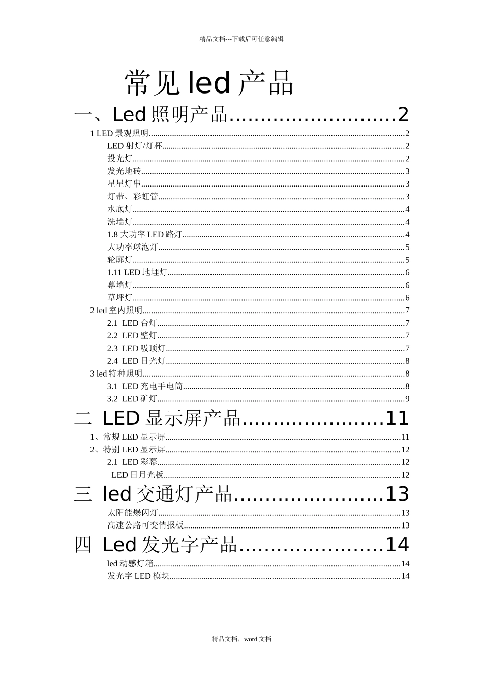 常见LED产品列表1_第1页