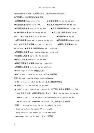 常见动词不定式词组