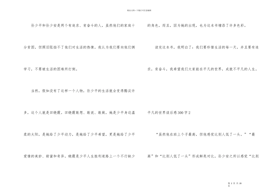 平凡的世界读后感300字_第2页