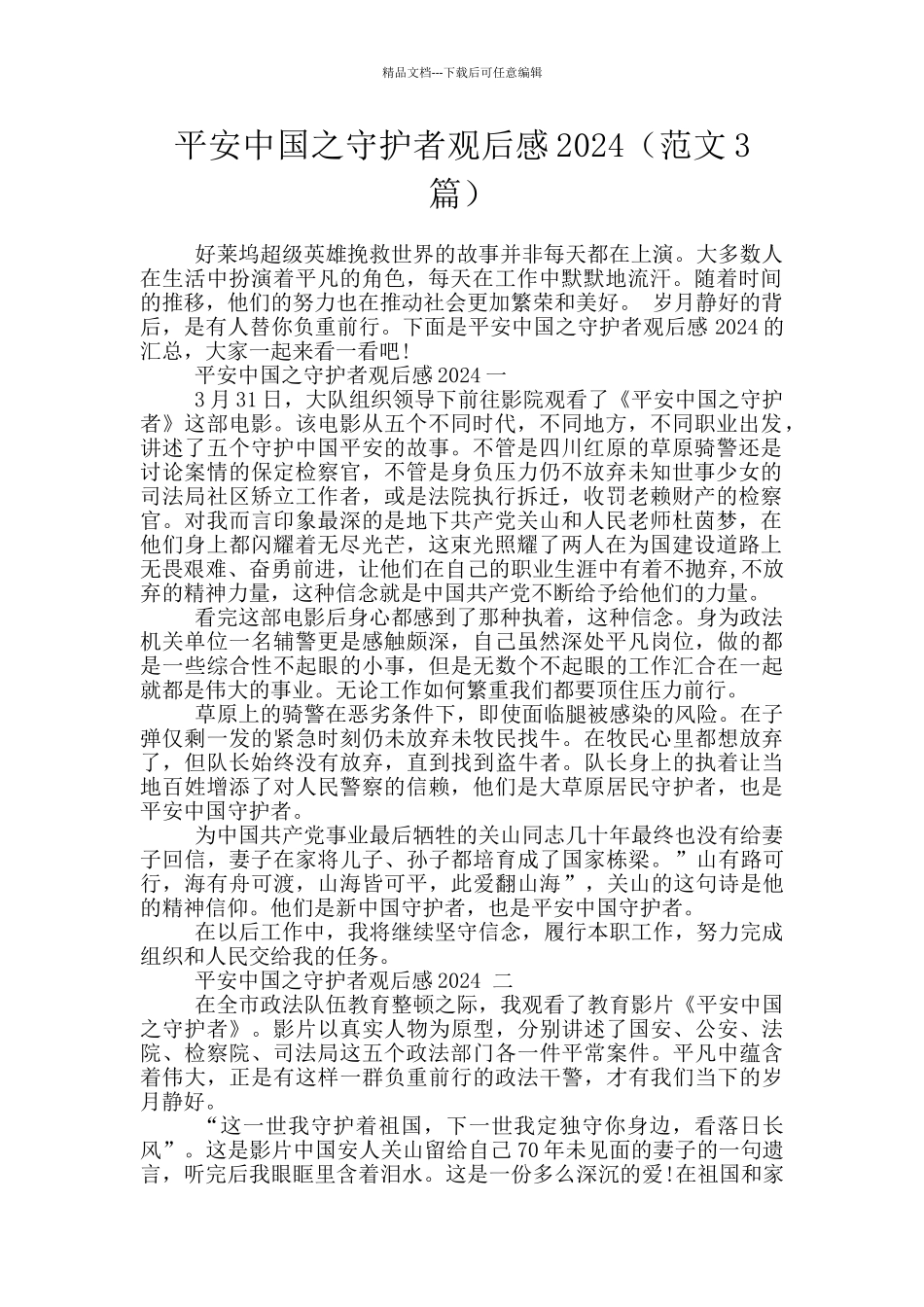 平安中国之守护者观后感2024_第1页