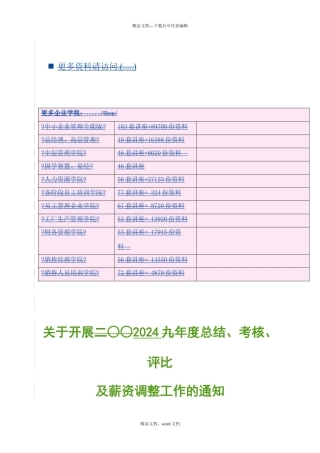 年度总结考核评比及薪资调整通知(2024整理)