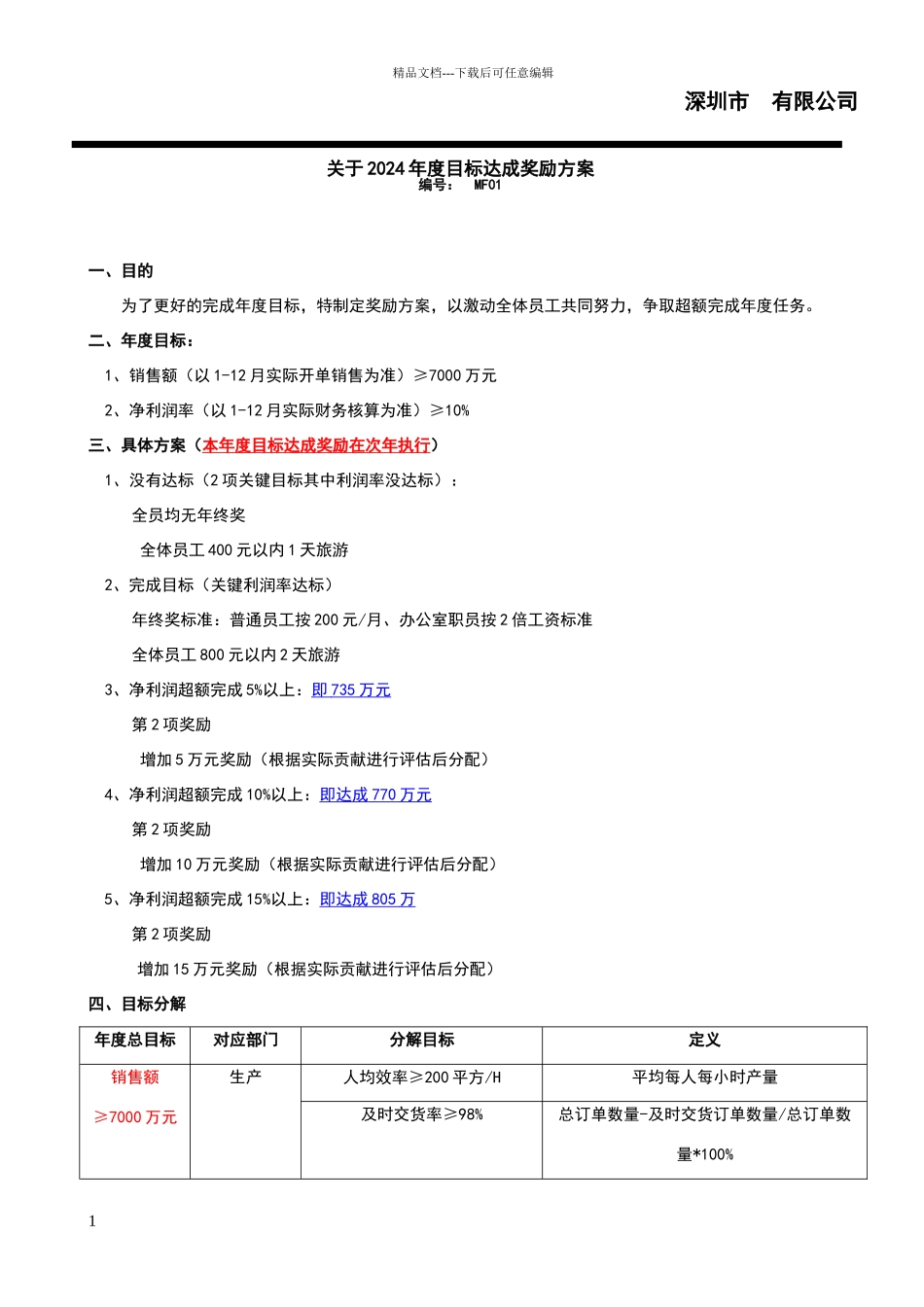 年度目标达成奖励方案_第1页