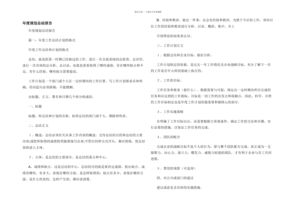 年度规划总结报告_第1页