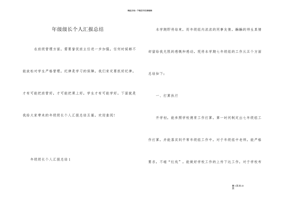 年级级长个人汇报总结_第1页
