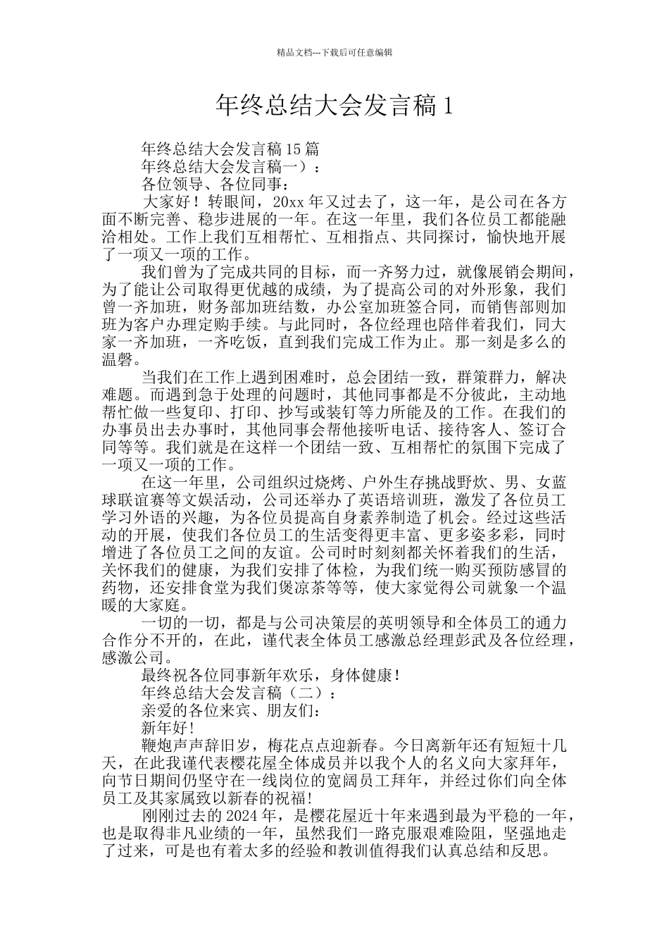 年终总结大会发言稿1_第1页