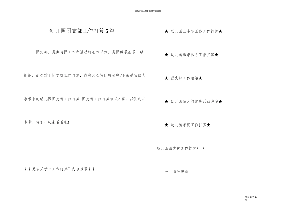 幼儿园团支部工作计划5篇_第1页