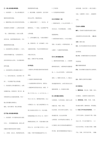 2025年考点版心理咨询师三级技能考试重点难点归纳亦适合二级考试参考资料