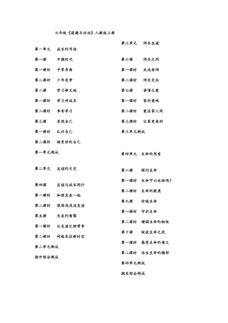2025年道德与法治知识点总结