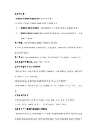 2025年服务接待知识点总结