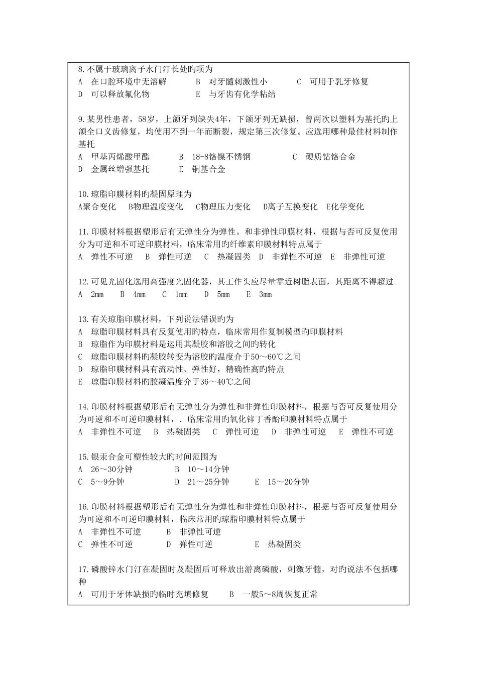 2025年口腔材料学超级题库湘雅_第2页