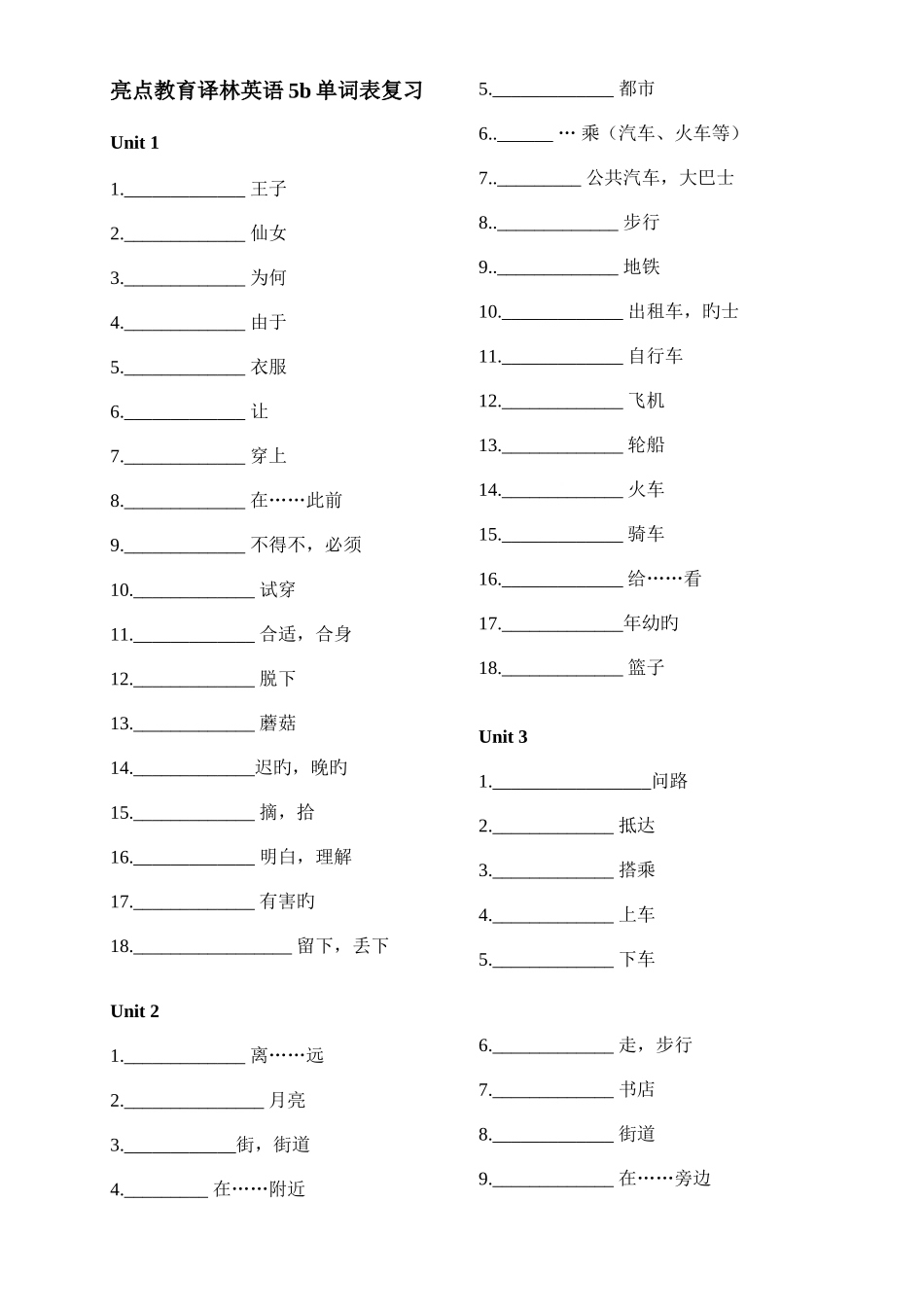 2025年新译林版全册单词默写_第1页