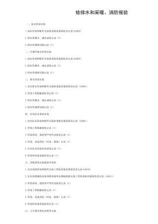 2025年水电安装全套资料模板