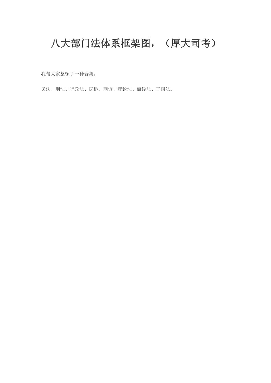 2025年司法考试八大部门法体系框架图_第1页