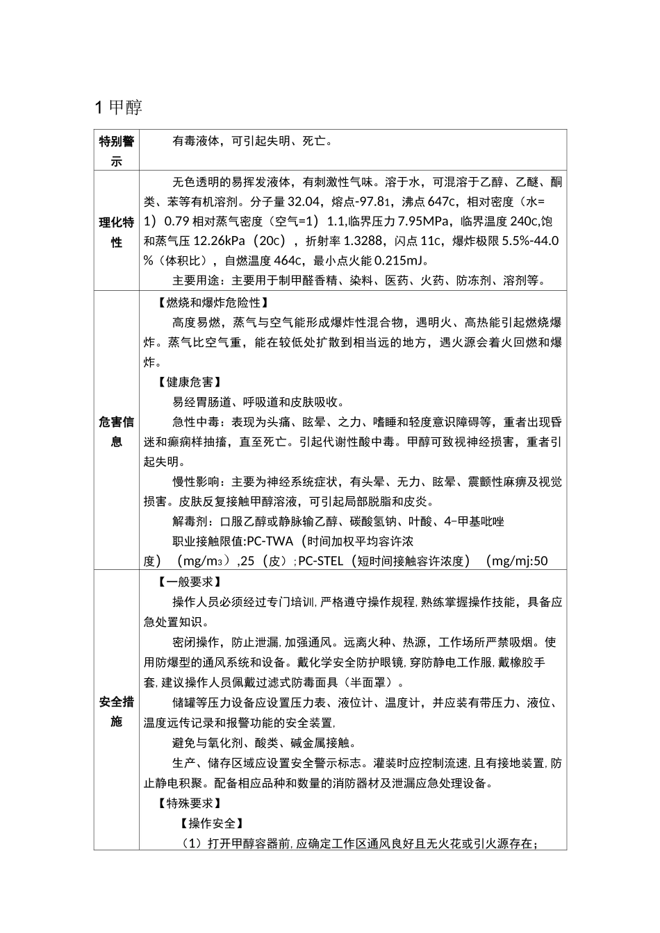 重点监管危险化学品安全措施及应急处置原则_第1页