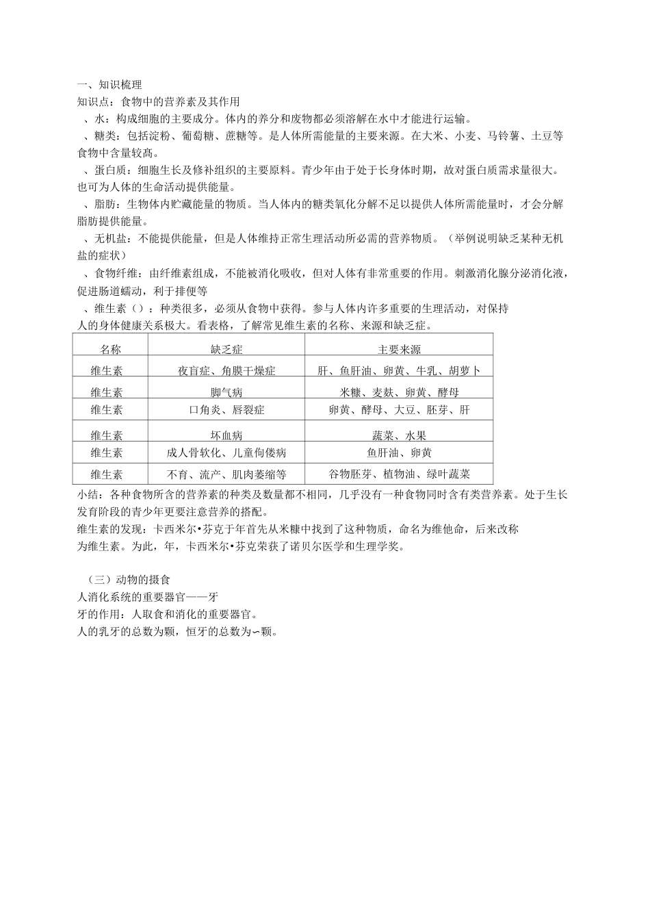 初三科学-生物-生物消化吸收、血液循环_第1页