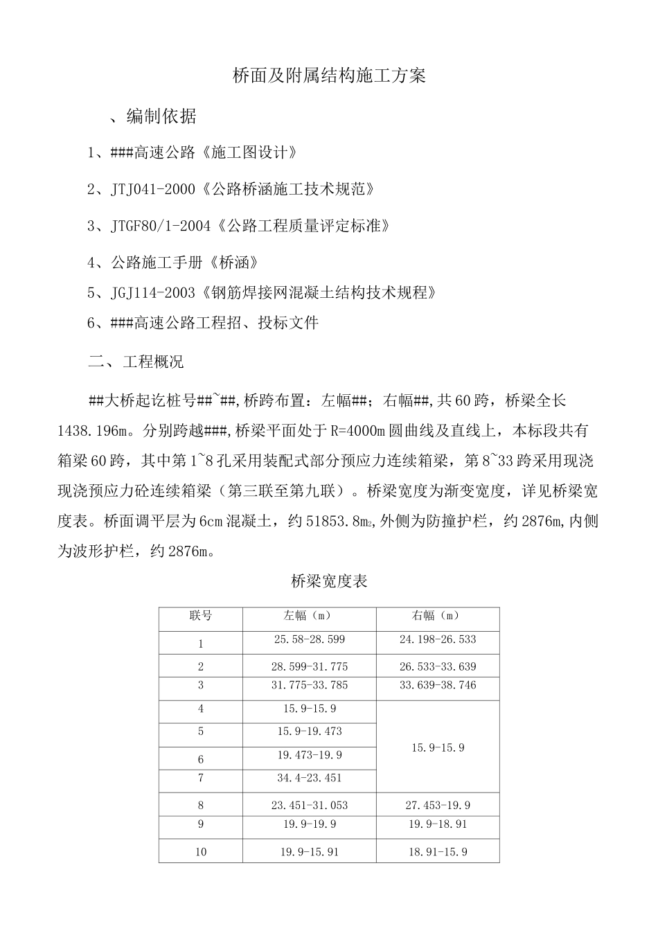 桥面及附属结构施工方案_第1页
