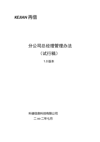 集团分公司负责人管理制度