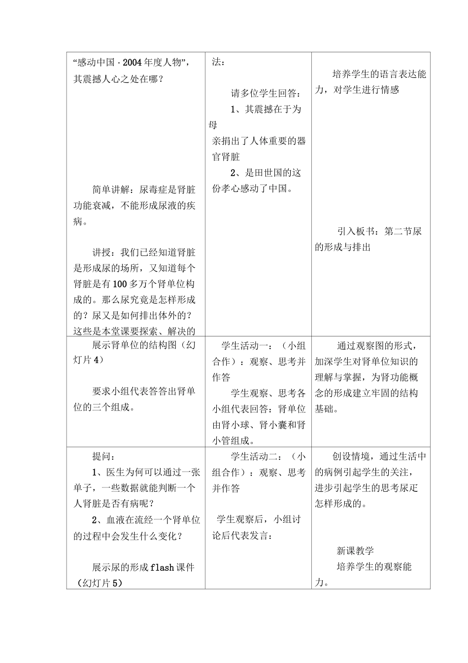 《尿的形成和排出》教学设计_第3页