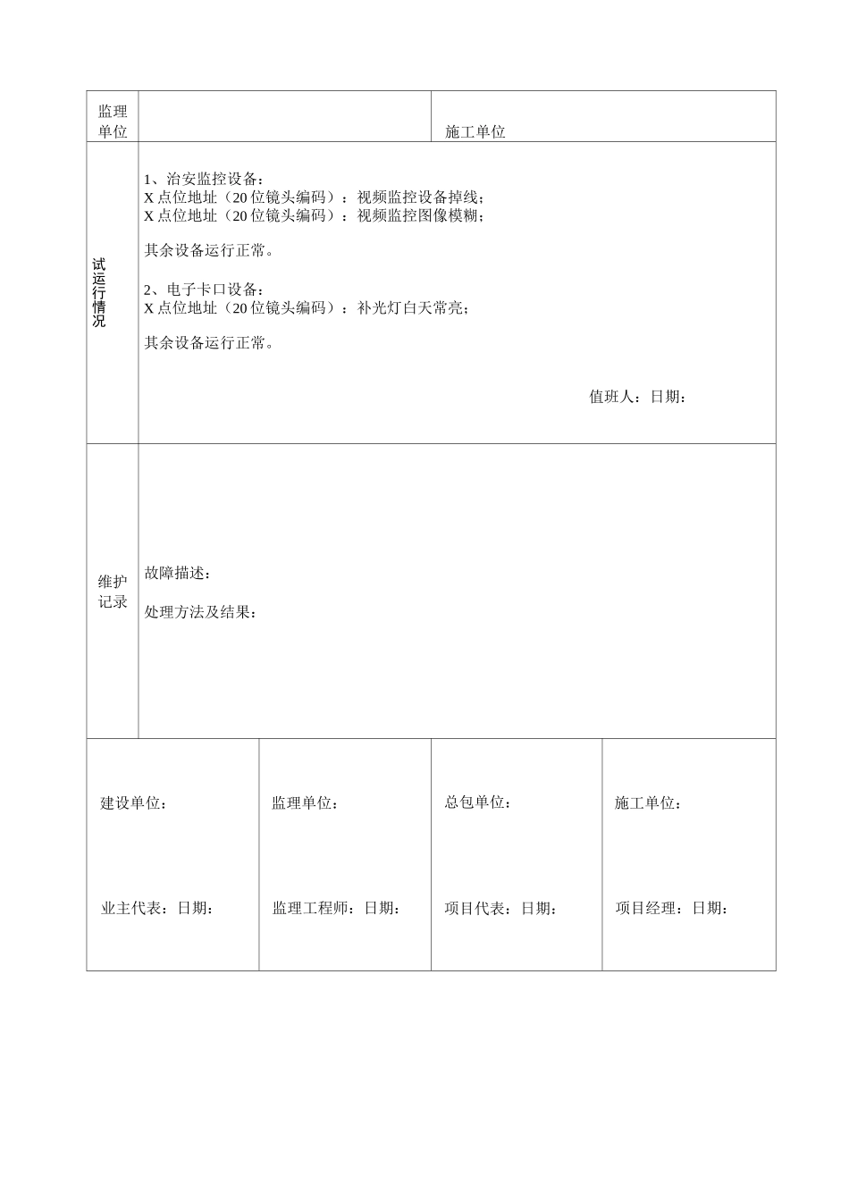 试运行记录表_第2页