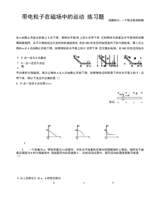 带电粒子在磁场中的运动习题含答案