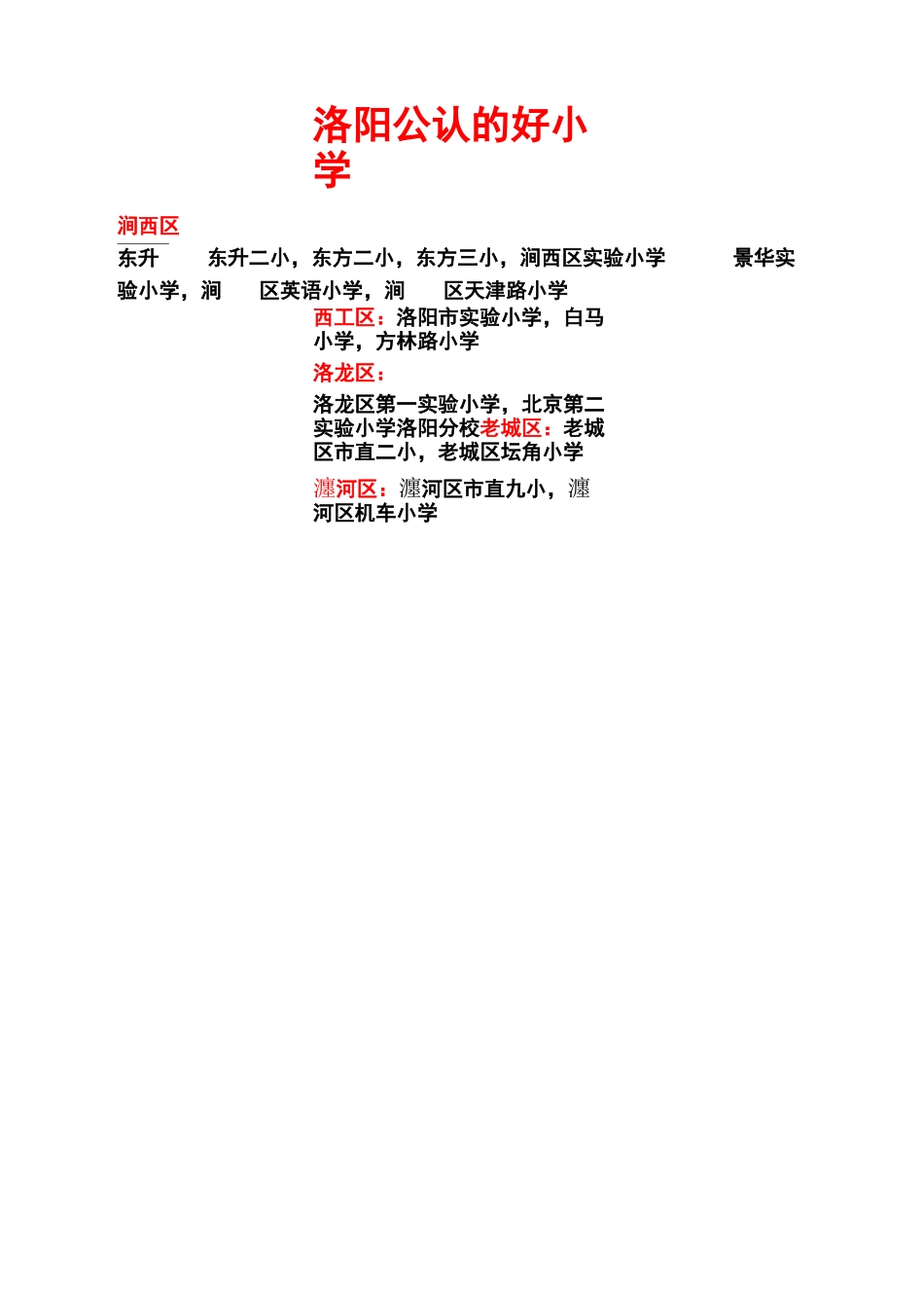 洛阳排名靠前的中小学及学区房_第1页