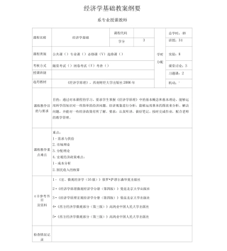[经济学]经济学基础教案