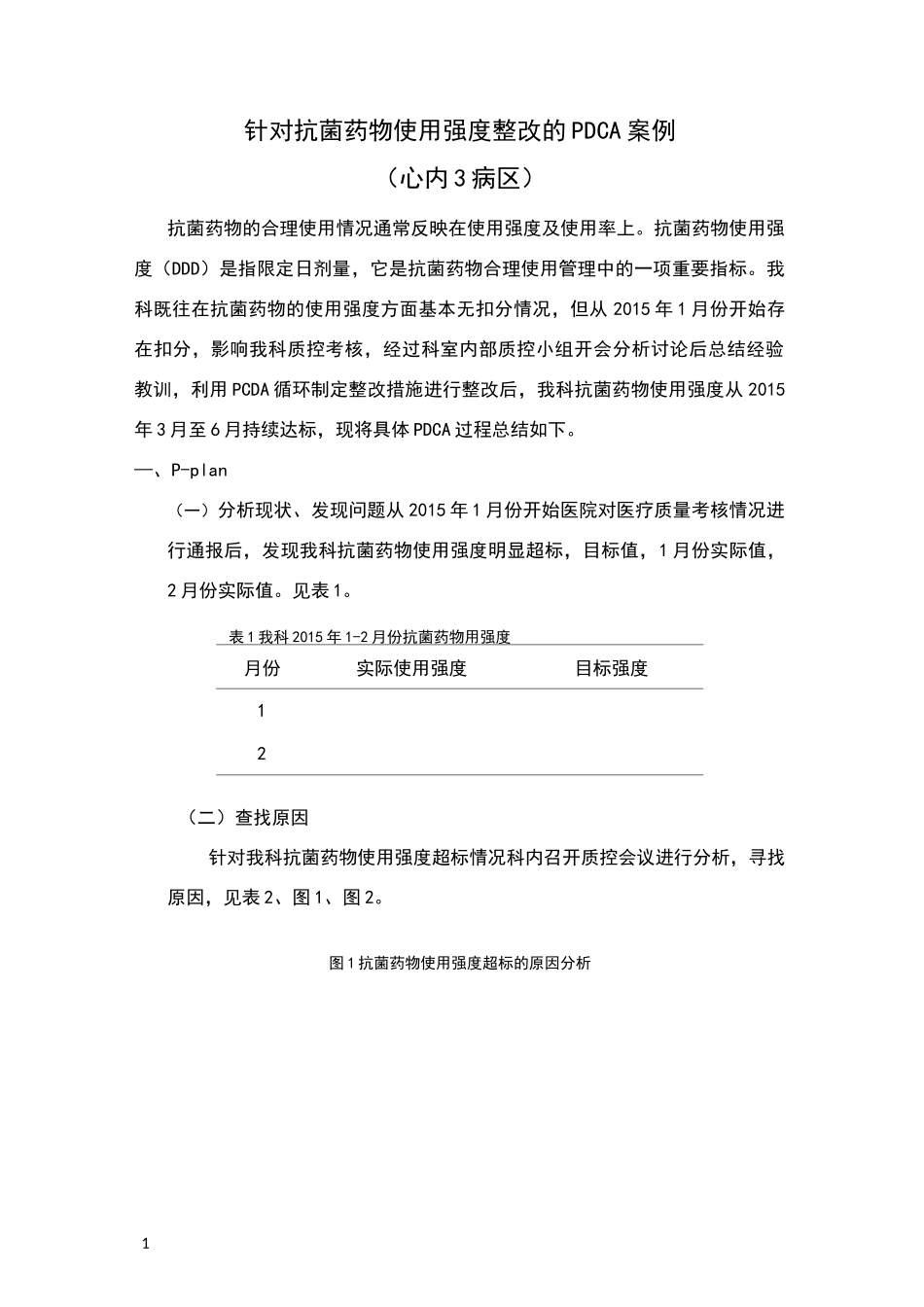 抗菌药物使用强度整改的PDCA案例_第1页