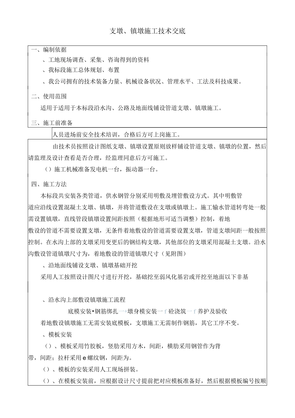 支墩镇墩施工技术交底_第2页